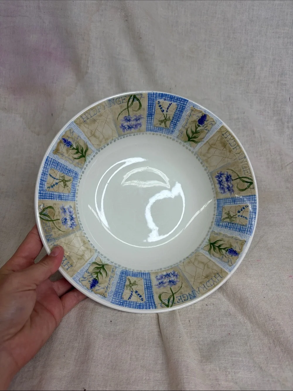 Pier 1 White Ceramic Plate with Black Logo
